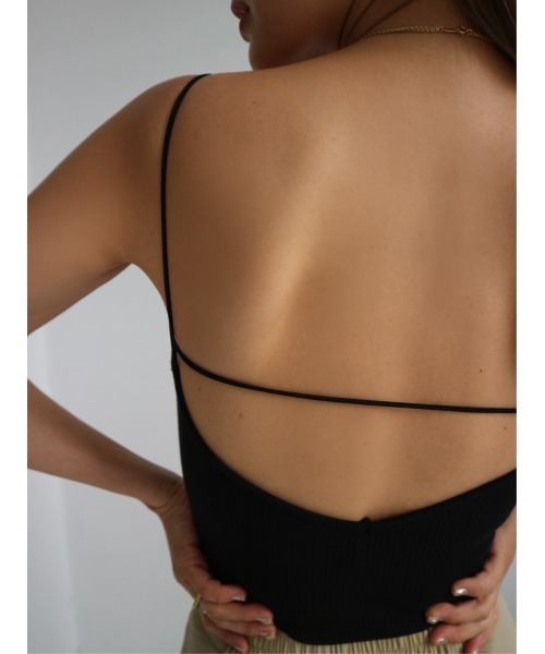 TRUNC（トランクエイティーエイト）の「Rib Line Cross Camisole（キャミソール・レディース・ベージュ・FREE）」の5枚目の写真