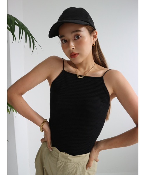 TRUNC（トランクエイティーエイト）の「Rib Line Cross Camisole（キャミソール・レディース・ベージュ・FREE）」の8枚目の写真