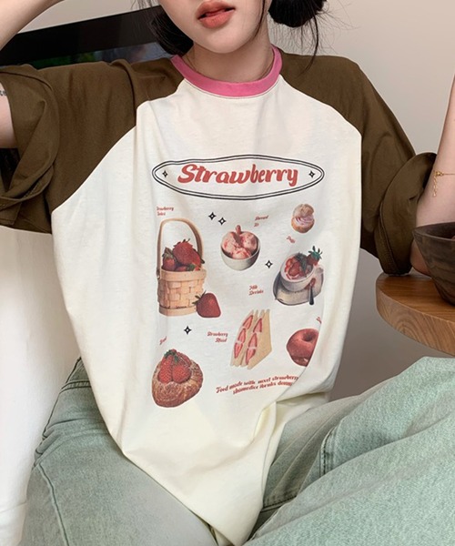 LYEON(リヨン)の「strawberry Tシャツ(Tシャツ/カットソー・レディース・グリーン/ブラウン・FREE)」の17枚目の写真