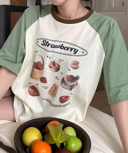 LYEON(リヨン)の「strawberry Tシャツ(Tシャツ/カットソー・レディース・グリーン/ブラウン・FREE)」の16枚目の写真