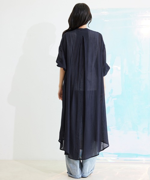 Jayro（ジャイロ）の「レーヨン楊柳ボリューム袖ワンピース（ワンピース・レディース・ネイビー/ラベンダー/ベージュ・M）」の11枚目の写真