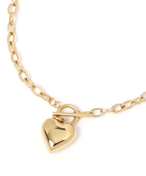 LOWRYS FARM(ローリーズファーム)の「ステンレスハートトップネックレス 967887(ネックレス・レディース・ブラウン/グレー/シルバー・FREE)」の1枚目の写真