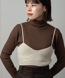 Amiur | slim strap lingerie knit bustier(その他トップス)