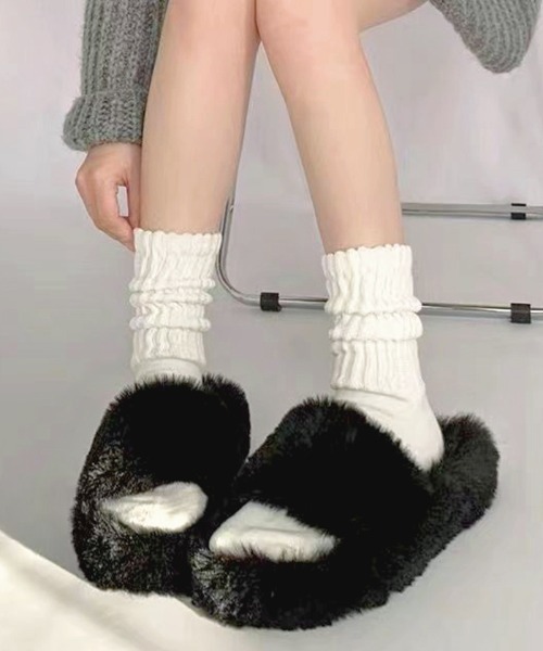 Futier land（フューティアランド）の「厚手リブソックス（ソックス/靴下・レディース・グレー/ホワイト/ブラック・FREE）」の2枚目の写真