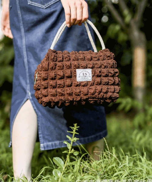 LA VORAGINE（ラ ヴォラジネ）の「【保温･保冷】ポップコーン ランチバッグ/お弁当袋（お弁当箱・レディース・ホワイト/ブラウン/イエロー・FREE）」の2枚目の写真