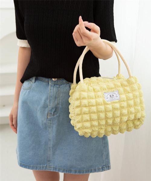 LA VORAGINE（ラ ヴォラジネ）の「【保温･保冷】ポップコーン ランチバッグ/お弁当袋（お弁当箱・レディース・ホワイト/ブラウン/イエロー・FREE）」の3枚目の写真