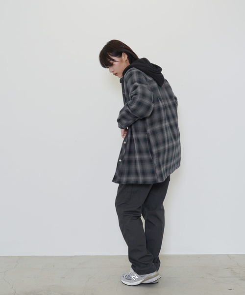 Dickies(ディッキーズ)の「Dickies / ディッキーズ HOODED FLANNEL SHIRT JACK W/ HYDROSHIELD DWR RELAXED フランネル シャツ ジャケット(シャツ/ブラウス・メンズ・ネイビー/ブラック/ブラック系その他/カーキ・MEDIUM/LARGE/X-LARGE)」の8枚目の写真
