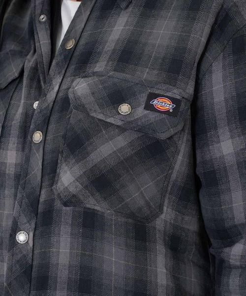 Dickies(ディッキーズ)の「Dickies / ディッキーズ HOODED FLANNEL SHIRT JACK W/ HYDROSHIELD DWR RELAXED フランネル シャツ ジャケット(シャツ/ブラウス・メンズ・ネイビー/ブラック/ブラック系その他/カーキ・MEDIUM/LARGE/X-LARGE)」の12枚目の写真