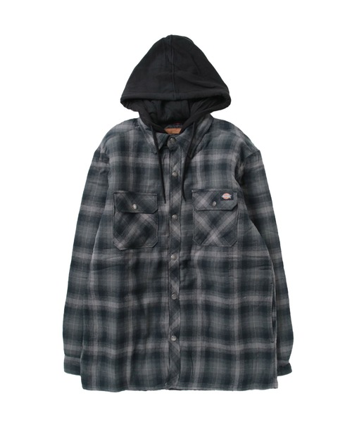 Dickies(ディッキーズ)の「Dickies / ディッキーズ HOODED FLANNEL SHIRT JACK W/ HYDROSHIELD DWR RELAXED フランネル シャツ ジャケット(シャツ/ブラウス・メンズ・ネイビー/ブラック/ブラック系その他/カーキ・MEDIUM/LARGE/X-LARGE)」の16枚目の写真
