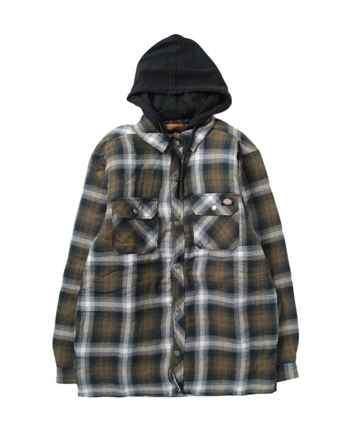 Dickies(ディッキーズ)の「Dickies / ディッキーズ HOODED FLANNEL SHIRT JACK W/ HYDROSHIELD DWR RELAXED フランネル シャツ ジャケット(シャツ/ブラウス・メンズ・ネイビー/ブラック/ブラック系その他/カーキ・MEDIUM/LARGE/X-LARGE)」の17枚目の写真