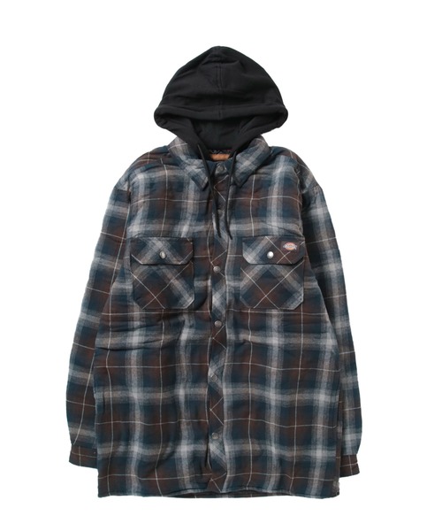 Dickies(ディッキーズ)の「Dickies / ディッキーズ HOODED FLANNEL SHIRT JACK W/ HYDROSHIELD DWR RELAXED フランネル シャツ ジャケット(シャツ/ブラウス・メンズ・ネイビー/ブラック/ブラック系その他/カーキ・MEDIUM/LARGE/X-LARGE)」の18枚目の写真
