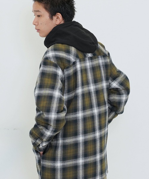 Dickies(ディッキーズ)の「Dickies / ディッキーズ HOODED FLANNEL SHIRT JACK W/ HYDROSHIELD DWR RELAXED フランネル シャツ ジャケット(シャツ/ブラウス・メンズ・ネイビー/ブラック/ブラック系その他/カーキ・MEDIUM/LARGE/X-LARGE)」の21枚目の写真
