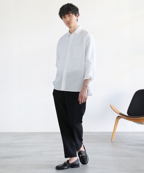 LIL VENDARS(リルヴェンダース)の「セミルーズリラクシングブロード長袖シャツ(シャツ/ブラウス・メンズ・ホワイト/ネイビー系/サックスブルー/チャコール/ホワイト系/ベージュ・XL/M/L)」の8枚目の写真