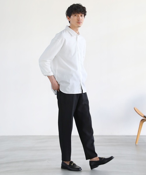 LIL VENDARS(リルヴェンダース)の「セミルーズリラクシングブロード長袖シャツ(シャツ/ブラウス・メンズ・ホワイト/ネイビー系/サックスブルー/チャコール/ホワイト系/ベージュ・XL/M/L)」の9枚目の写真
