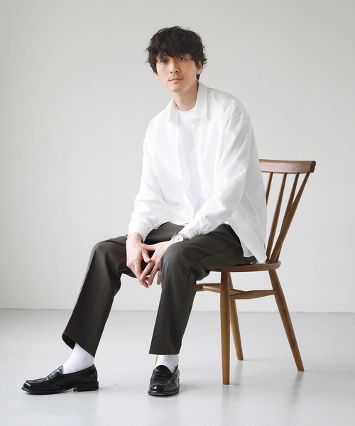 LIL VENDARS(リルヴェンダース)の「セミルーズリラクシングブロード長袖シャツ(シャツ/ブラウス・メンズ・ホワイト/ネイビー系/サックスブルー/チャコール/ホワイト系/ベージュ・XL/M/L)」の12枚目の写真