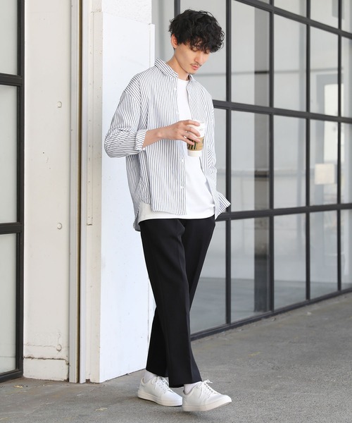 LIL VENDARS(リルヴェンダース)の「セミルーズリラクシングブロード長袖シャツ(シャツ/ブラウス・メンズ・ホワイト/ネイビー系/サックスブルー/チャコール/ホワイト系/ベージュ・XL/M/L)」の16枚目の写真