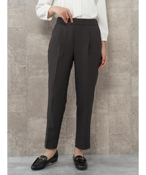 Perfect Suit FActory（パーフェクトスーツファクトリー）の「【お仕事OK】美単テーパードパンツ　ウーリッシュ　ブラック/ライトグレー/チャコールグレー/グリーン（スラックス・レディース・チャコールグレー/ライトグレー/ブラック/グリーン・M/S/L/SS）」の3枚目の写真