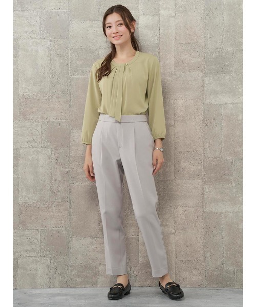 Perfect Suit FActory（パーフェクトスーツファクトリー）の「【お仕事OK】美単テーパードパンツ　ウーリッシュ　ブラック/ライトグレー/チャコールグレー/グリーン（スラックス・レディース・チャコールグレー/ライトグレー/ブラック/グリーン・M/S/L/SS）」の21枚目の写真