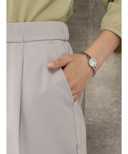 Perfect Suit FActory（パーフェクトスーツファクトリー）の「【お仕事OK】美単テーパードパンツ　ウーリッシュ　ブラック/ライトグレー/チャコールグレー/グリーン（スラックス・レディース・チャコールグレー/ライトグレー/ブラック/グリーン・M/S/L/SS）」の19枚目の写真