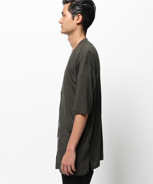 HARE（ハレ）の「ロングカットカーディガン5分袖(HARE)（カーディガン/ボレロ・メンズ・ブラック/カーキ/グレー・MEDIUM/SMALL）」の17枚目の写真