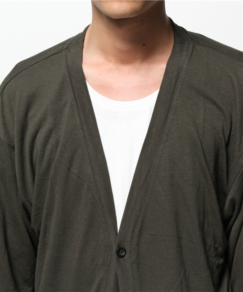 HARE（ハレ）の「ロングカットカーディガン5分袖(HARE)（カーディガン/ボレロ・メンズ・ブラック/カーキ/グレー・MEDIUM/SMALL）」の20枚目の写真