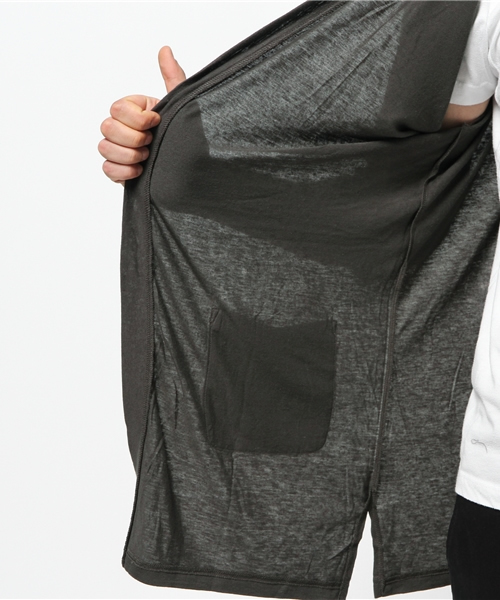 HARE（ハレ）の「ロングカットカーディガン5分袖(HARE)（カーディガン/ボレロ・メンズ・ブラック/カーキ/グレー・MEDIUM/SMALL）」の13枚目の写真