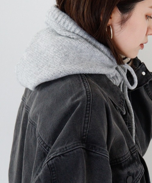 FUNALIVE（ファンアライブ）の「PAGE ONE バラクラバフーディ（ネックウォーマー/スヌード・レディース・ブラック/アイボリー/レッド/ブルー/グレー・FREE）」の4枚目の写真
