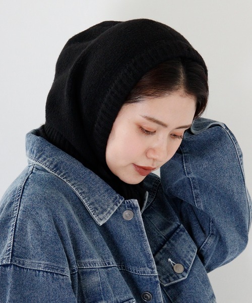 FUNALIVE（ファンアライブ）の「PAGE ONE バラクラバフーディ（ネックウォーマー/スヌード・レディース・ブラック/アイボリー/レッド/ブルー/グレー・FREE）」の3枚目の写真