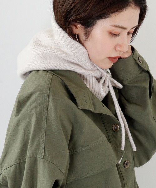 FUNALIVE（ファンアライブ）の「PAGE ONE バラクラバフーディ（ネックウォーマー/スヌード・レディース・ブラック/アイボリー/レッド/ブルー/グレー・FREE）」の15枚目の写真