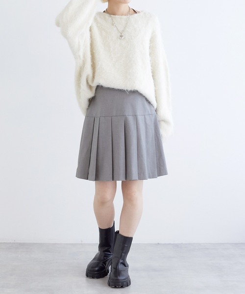 w closet（ダブルクローゼット）の「プリーツミニスカート（スカート・レディース・ベージュ系その他/ベージュ/グレー/ブラウン/ダークグレー・FREE）」の12枚目の写真