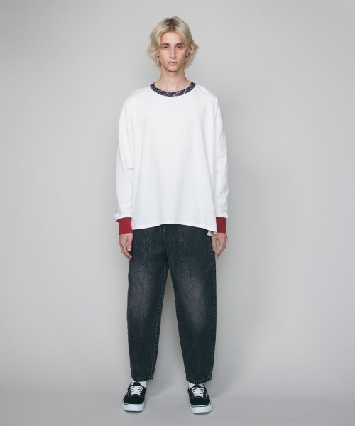 rehacer(レアセル)の「rehacer : Botanical Joint L/S CS / ボタニカル ジョイントロングスリーブカットソー(Tシャツ/カットソー・メンズ・ブラック/ホワイト・SMALL/MEDIUM/LARGE/X-LARGE)」の8枚目の写真