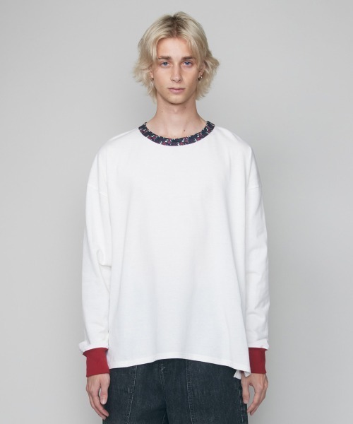 rehacer(レアセル)の「rehacer : Botanical Joint L/S CS / ボタニカル ジョイントロングスリーブカットソー(Tシャツ/カットソー・メンズ・ブラック/ホワイト・SMALL/MEDIUM/LARGE/X-LARGE)」の4枚目の写真