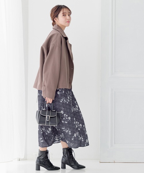 mysty woman（ミスティウーマン）の「デコルテドットフラワーワンピース　976878（ワンピース・レディース・オフホワイト/ブラック/ピンク・FREE）」の21枚目の写真