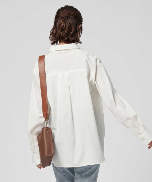 BACK NUMBER（バックナンバー）の「【BACK NUMBER】（Cafe Shirt）ブロードレギュラー長袖シャツ（シャツ/ブラウス・レディース・ホワイト/ホワイト×ネイビー/ホワイト×ブルー・M/L）」の6枚目の写真