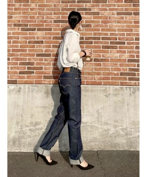 BACK NUMBER（バックナンバー）の「【BACK NUMBER】（Cafe Shirt）ブロードレギュラー長袖シャツ（シャツ/ブラウス・レディース・ホワイト/ホワイト×ネイビー/ホワイト×ブルー・M/L）」の16枚目の写真