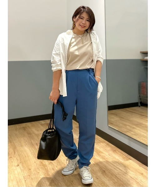 BACK NUMBER（バックナンバー）の「【BACK NUMBER】（Cafe Shirt）ブロードレギュラー長袖シャツ（シャツ/ブラウス・レディース・ホワイト/ホワイト×ネイビー/ホワイト×ブルー・M/L）」の20枚目の写真