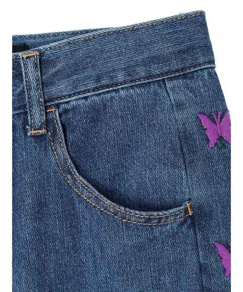 Green Parks(グリーンパークス)の「・Double Flags チョウチョ刺繍フレアデニム(デニムパンツ・レディース・ライトインディゴブルー・S/M/L)」の18枚目の写真