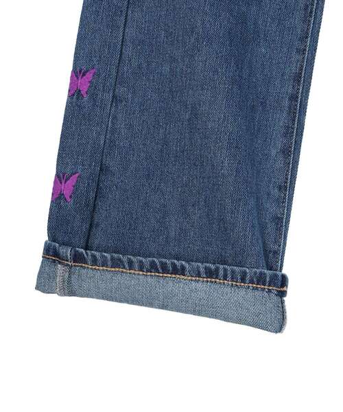 Green Parks(グリーンパークス)の「・Double Flags チョウチョ刺繍フレアデニム(デニムパンツ・レディース・ライトインディゴブルー・S/M/L)」の20枚目の写真