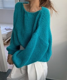 パフィーなシルエットが可愛らしい!ウールタッチ オーバーサイズニット