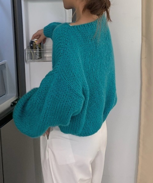 SEN TOKYO(セントーキョー)の「パフィーなシルエットが可愛らしい!ウールタッチ オーバーサイズニット(ニット/セーター・レディース・グリーン/ピンク/ベージュ/ブルー・FREE)」の22枚目の写真