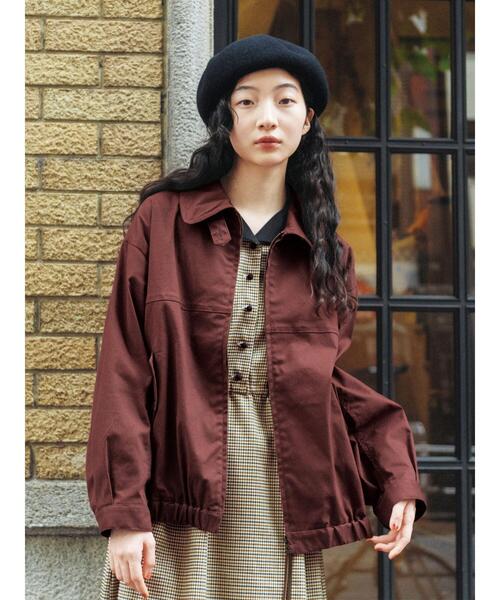 ehka sopo（エヘカソポ）の「ジップアップブルゾン（ブルゾン・レディース・ネイビー/ボルドー/ベージュ・F）」の4枚目の写真