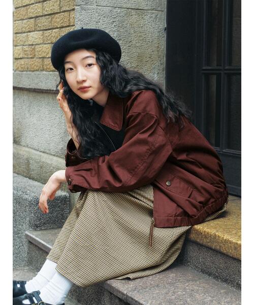 ehka sopo（エヘカソポ）の「ジップアップブルゾン（ブルゾン・レディース・ネイビー/ボルドー/ベージュ・F）」の5枚目の写真