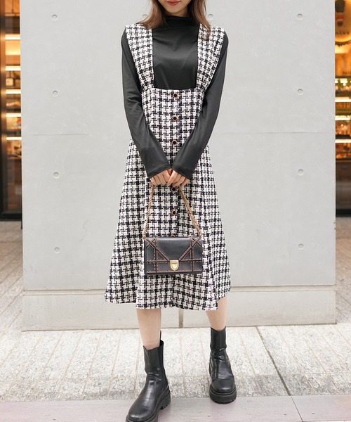 PIN(ピン)の「TWEEDマーメイドジャンスカ(ジャンパースカート・レディース・ブラック・S/M/L)」の21枚目の写真