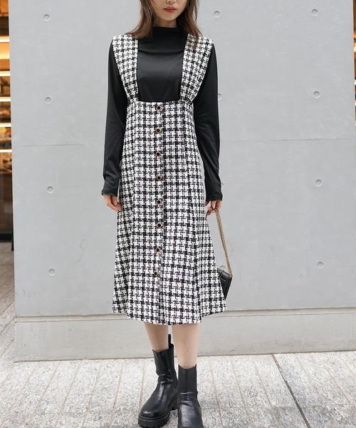 PIN(ピン)の「TWEEDマーメイドジャンスカ(ジャンパースカート・レディース・ブラック・S/M/L)」の14枚目の写真