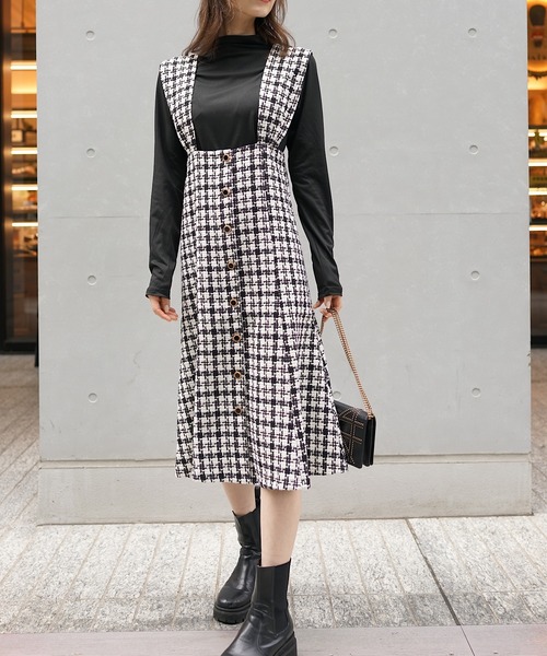 PIN(ピン)の「TWEEDマーメイドジャンスカ(ジャンパースカート・レディース・ブラック・S/M/L)」の13枚目の写真