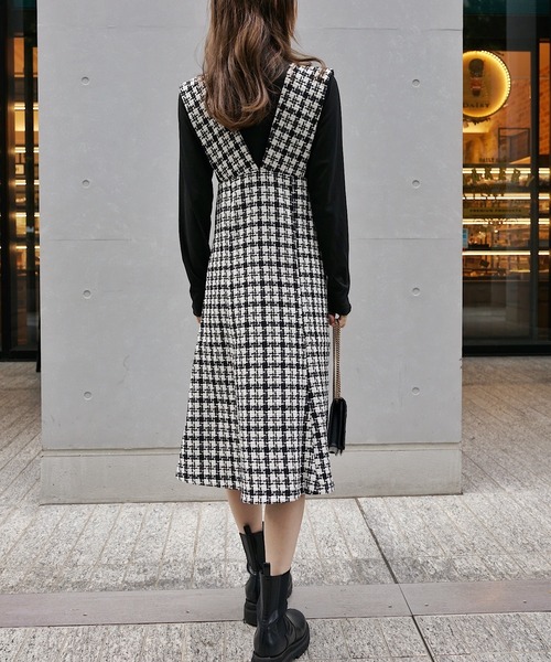 PIN(ピン)の「TWEEDマーメイドジャンスカ(ジャンパースカート・レディース・ブラック・S/M/L)」の20枚目の写真