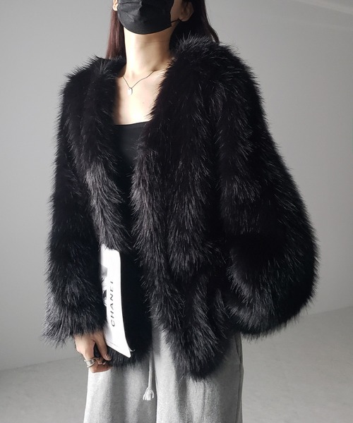 【試着のみ】ボリュームフェイクファーコート me+em select（ミームセレクト） コート アウター 「 4color 」ミンク