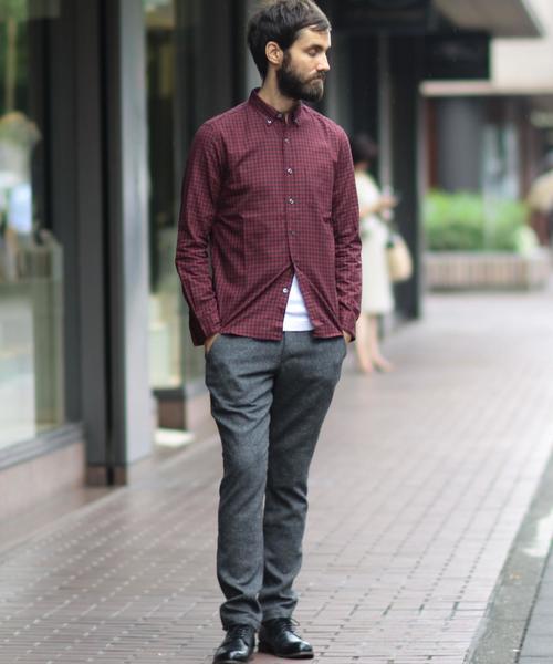 BEAUTY&YOUTH UNITED ARROWS（ビューティーアンドユースユナイテッドアローズ）の「【WEB限定】by ∴ オックスフォード ギンガムチェックシャツ◆（シャツ/ブラウス・メンズ・オフホワイト/ネイビー/レッド・LARGE/SMALL/MEDIUM）」の14枚目の写真