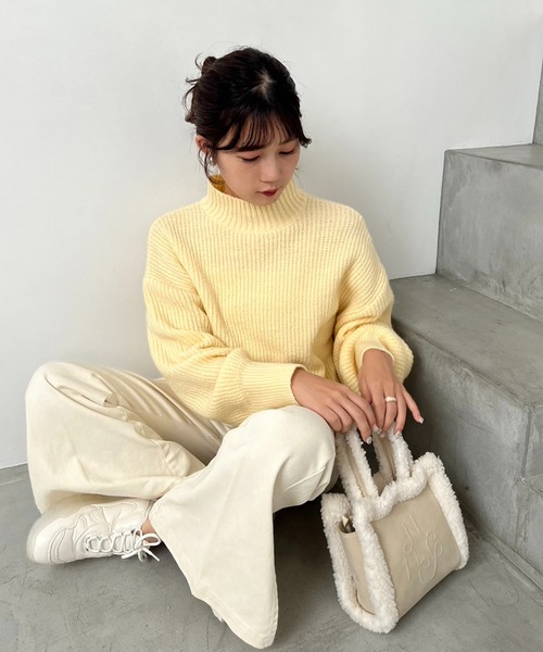 【未使用級】アドーア　2wayオーバーニット　プルオーバー　スヌード、プローチ付 未使用級】アドーア 2wayオーバーニット プルオーバー スヌード