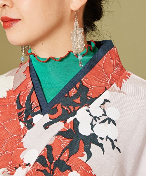 カヤ（カヤ）の「【カヤ】彩り とっくりトップス（Tシャツ/カットソー・レディース・イエロー/グリーン/ホワイト/スミクロ/ピンク/ブルー/オレンジ/ライトパープル・FREE）」の12枚目の写真